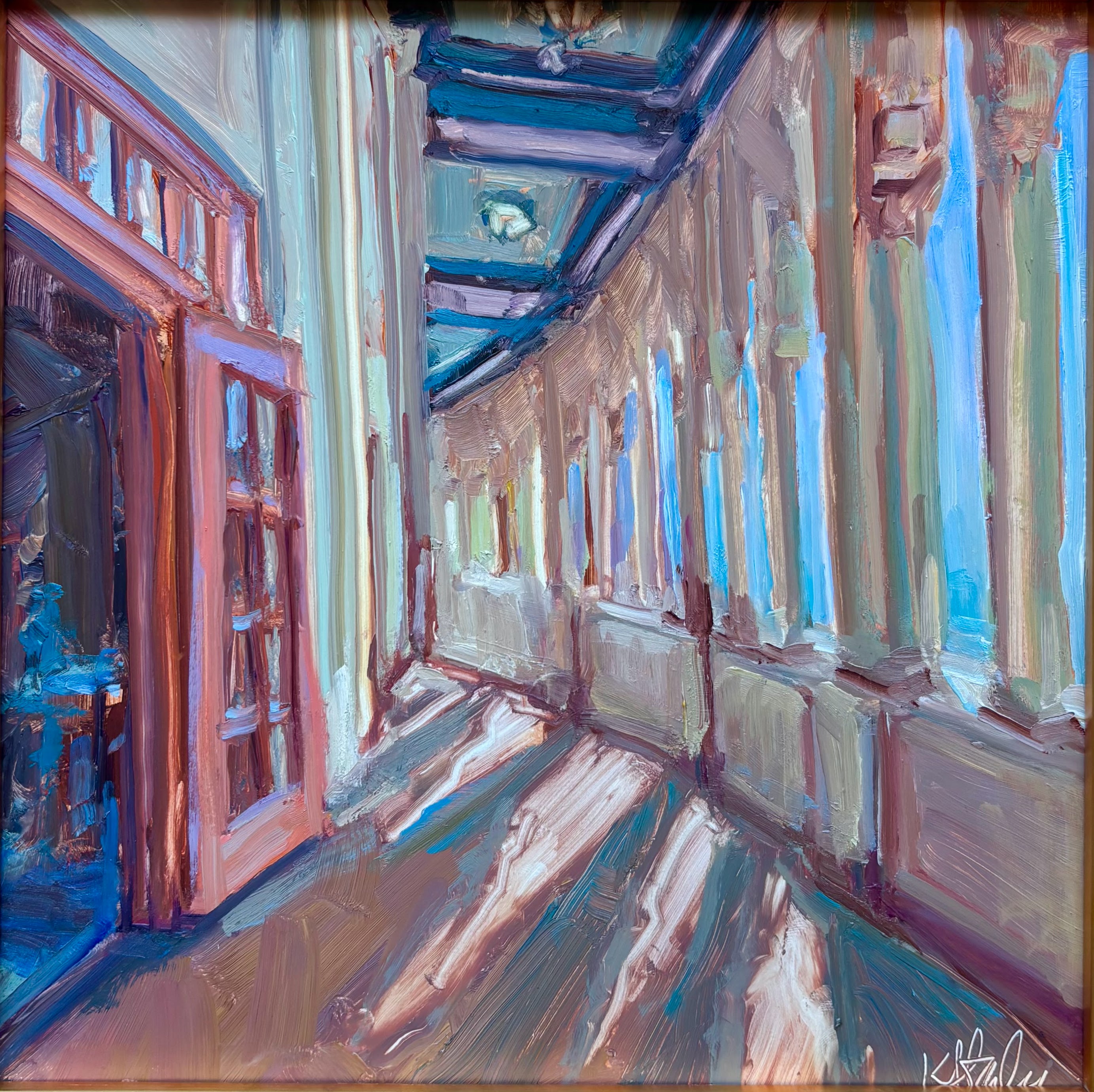 Colonnade Light, oil on panel